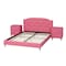 Baxton Studio Canterbury Contemporary Glam Pink Faux Leather Upholstered Full Size 3Piece Bedroom Set 219-6046-6050-ZORO - alternate 6